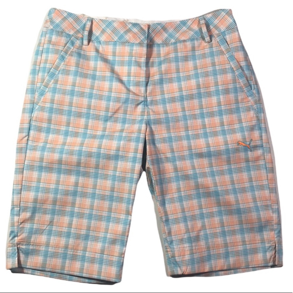 Puma Women's Golf Plaid Tech Bermuda Shorts